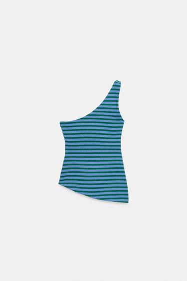 ASYMMETRIC STRIPED TOP - Printed by Zara - Image 7
