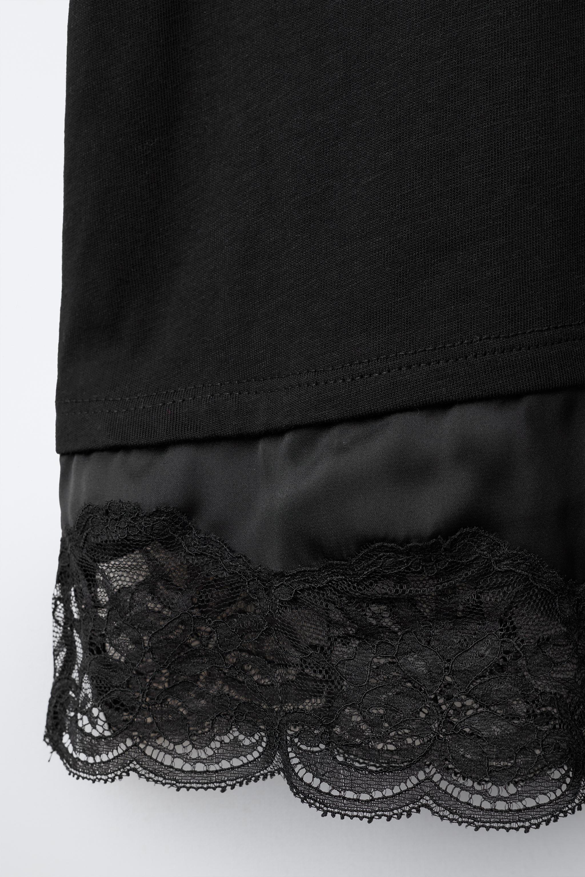 Детские футболки Zara COMBINATION LACE T-SHIRT — фото 4