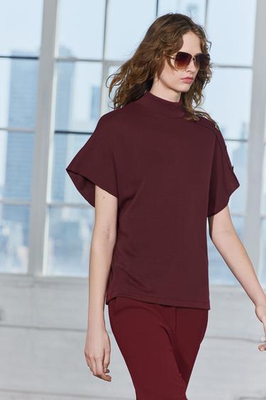 TOP SOFT BOTONES - Frambuesa de Zara
