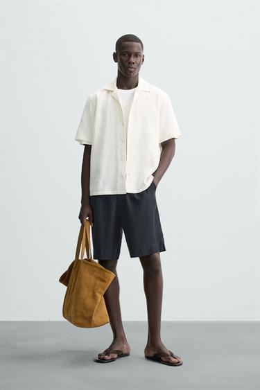 CAMISA RELAXED FIT JACQUARD - Crudo de Zara - Imagen 0