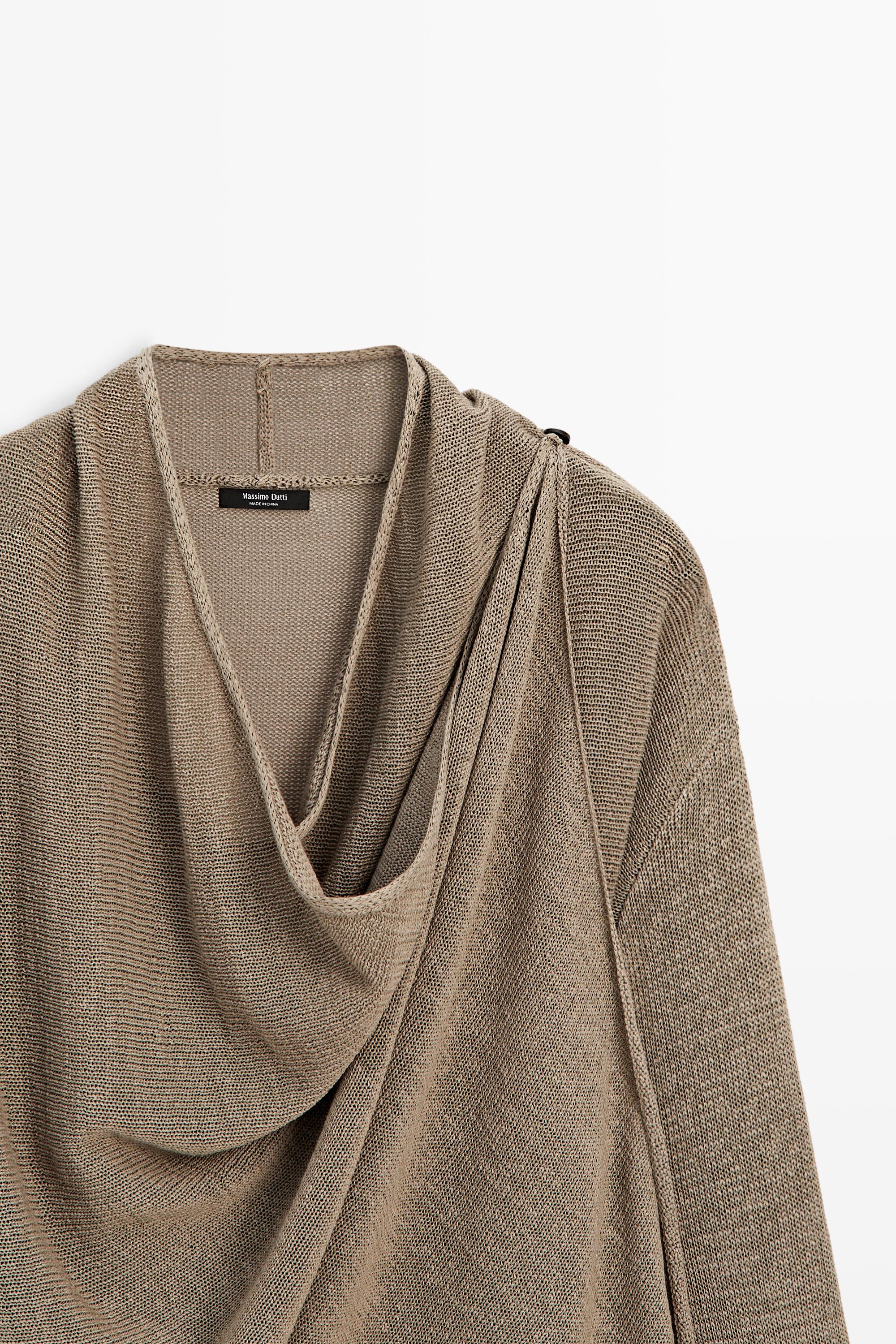 Cardigan cape en maille drapée