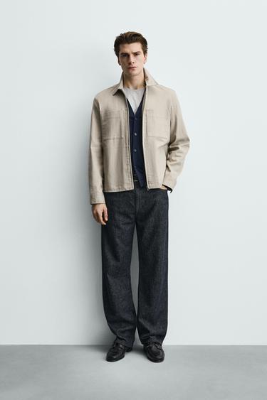 SOBRECAMISA BOLSILLOS - Beige de Zara - Imagen 0