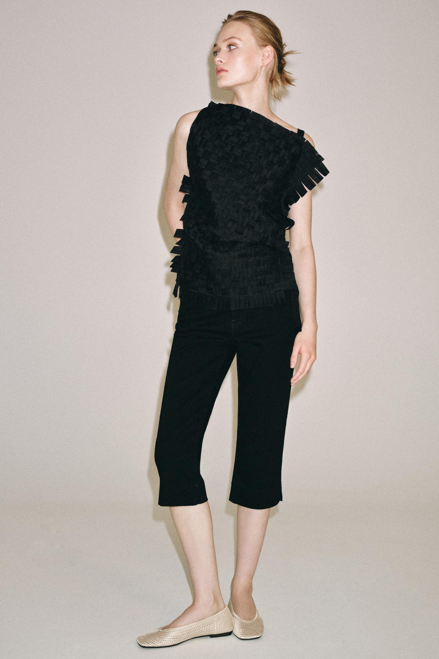 Женские балетки Zara Braided Effect Ballet, цвет: Светлый жёлтый — фото 1