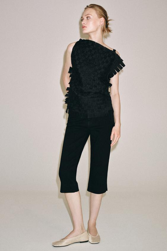 БАЛЕТКИ С ПЛЕТЕНЫМ ЭФФЕКТОМ — СВЕТЛО-ЖЕЛТЫЙ от Zara — изображение 0