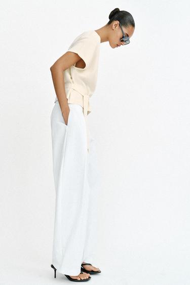 CARDIGAN WITH BELT - Ecru by Zara - Image 3