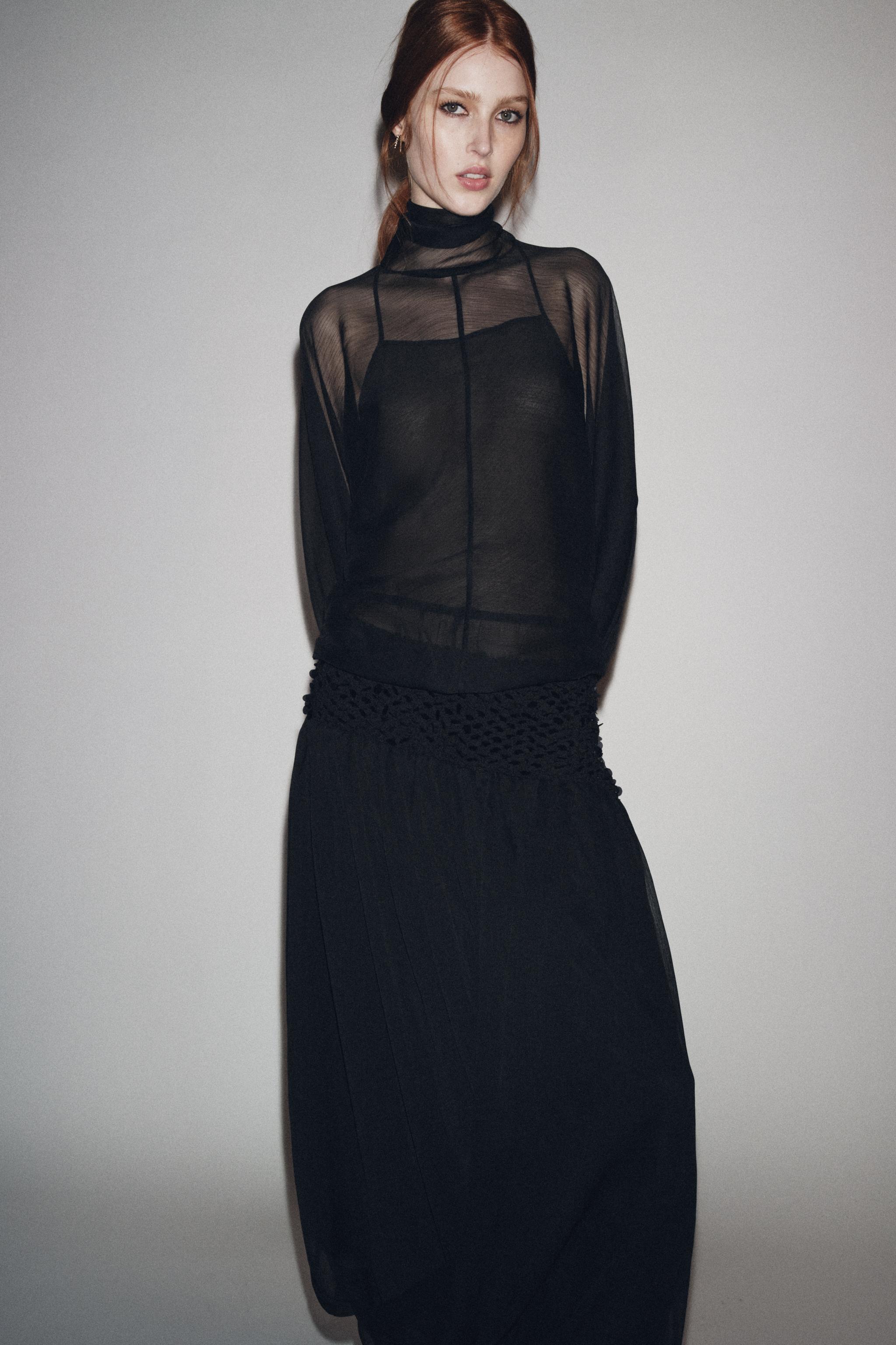 ZW COLLECTION SEMI-SHEER BLOUSE