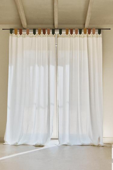 COTTON MUSLIN CURTAIN WITH MEDIUM OPACITY - Multicoloured by Zara