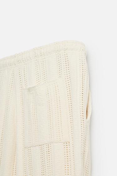 PANTALON STRUCTURE OUVERTE - Écru de Zara - Image 8