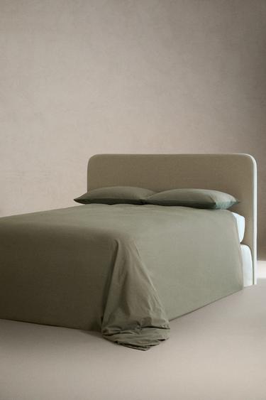 STRIPED COTTON DUVET COVER - Green by Zara - Image 1