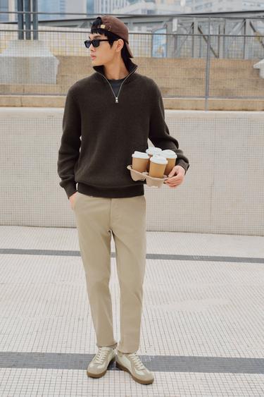Zara SKINNY FIT 緊身休閒長褲 - 米色