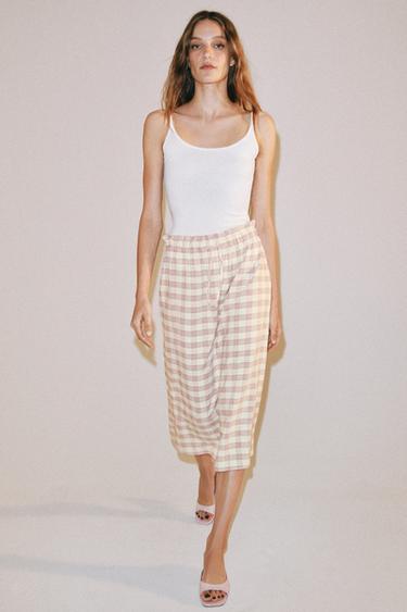 ZW COLLECTION CHECK MIDI SKIRT - Multicoloured by Zara - Image 4