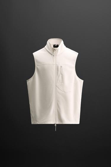 TEXTURED POLARTEC © GILET - Oyster-white by Zara