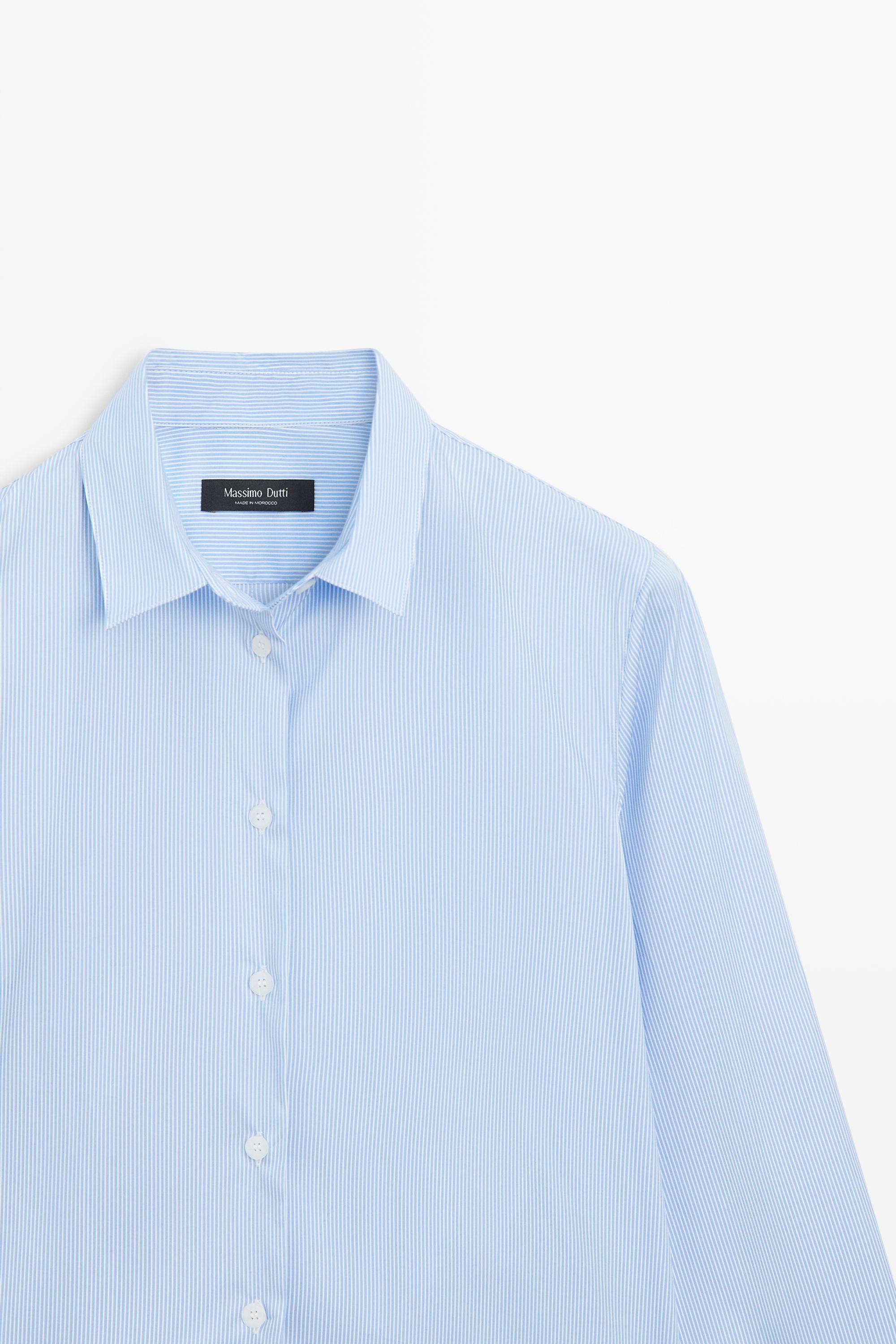 Striped stretch poplin shirt