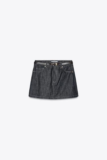 Z1975 JEANS-MINIROCK MIT GÜRTEL - Blau von Zara - Bild 0