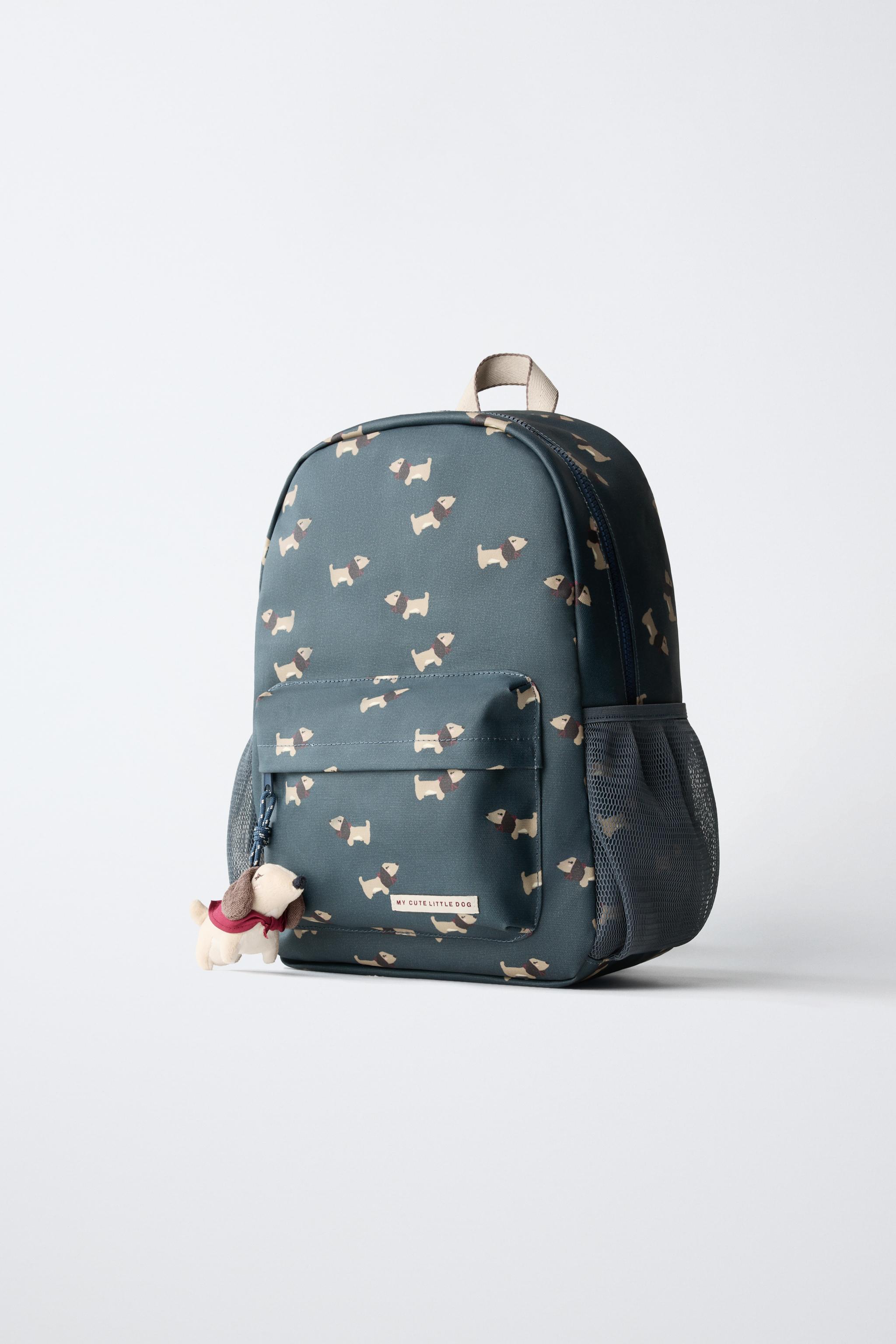 PUPPY PRINT BACKPACK — Blue