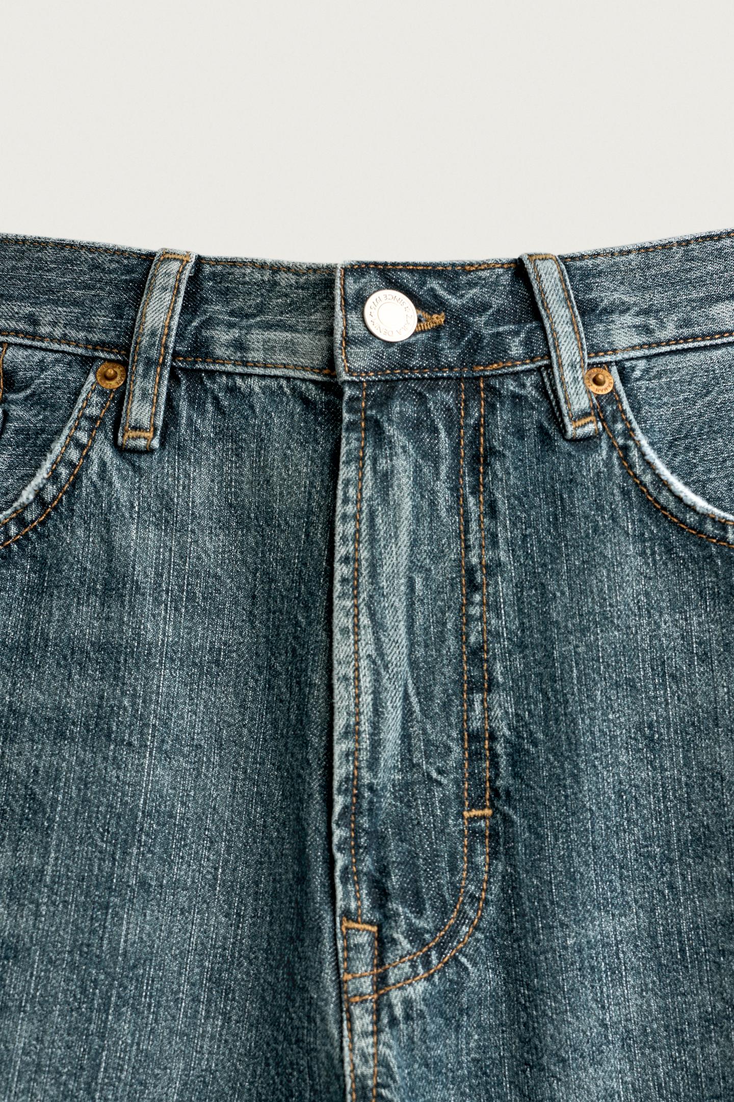 Мужские шорты Zara Loose Fit Denim Shorts, цвет: Синий / Зелёный — фото 8