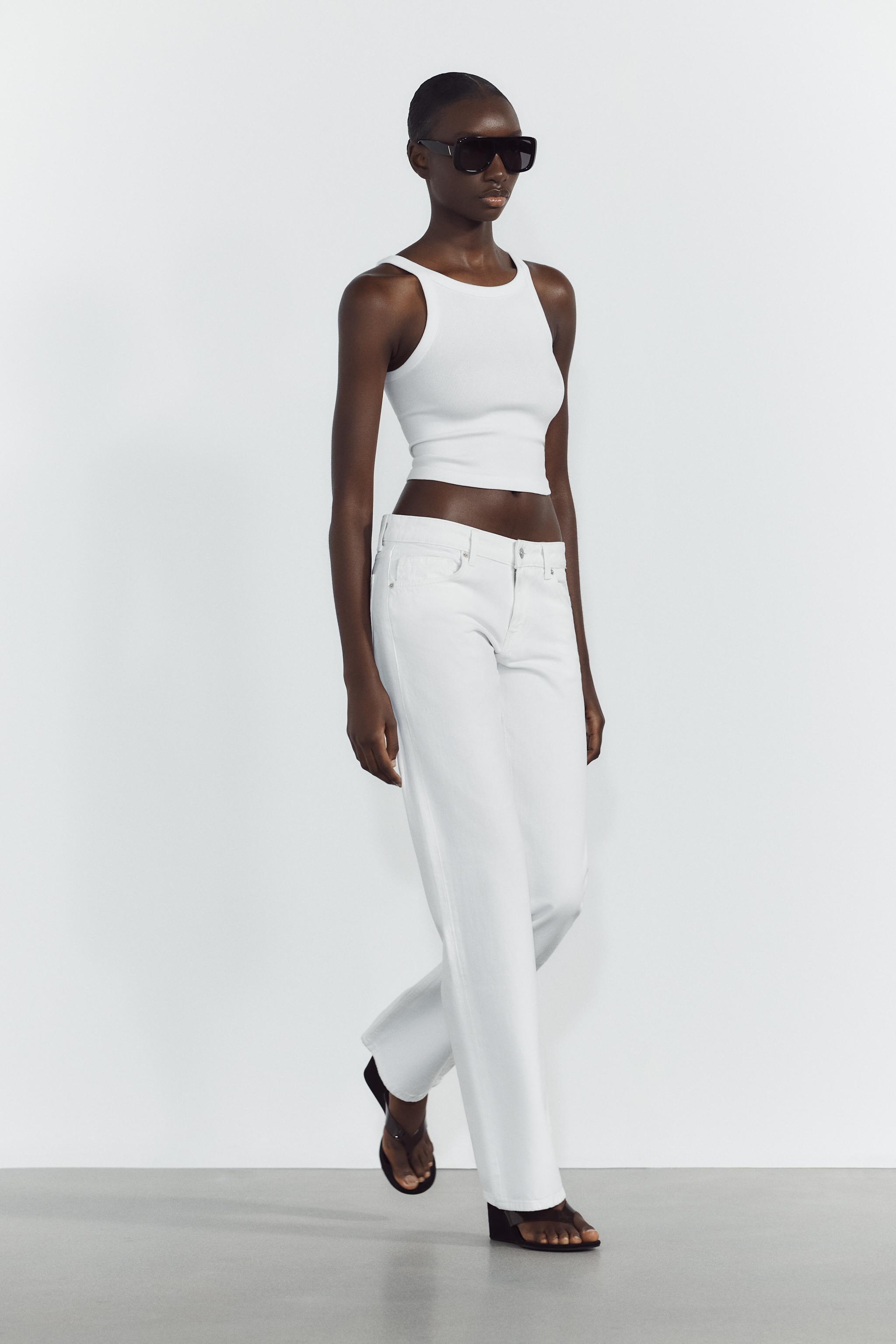 TRF LOW-RISE WIDE LEG JEANS White ZARA United States