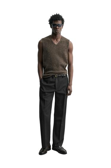 CHALECO PUNTO BOTONATO - Marrón oscuro de Zara