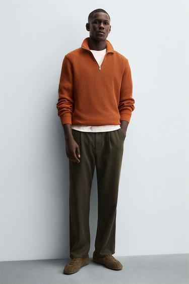 ULTRA-THIN SOLE LEATHER TRAINERS - Khaki Green by Zara - Image 1
