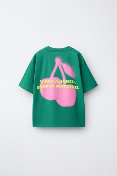 FRUIT PRINT T-SHIRT — Green / Blue 2