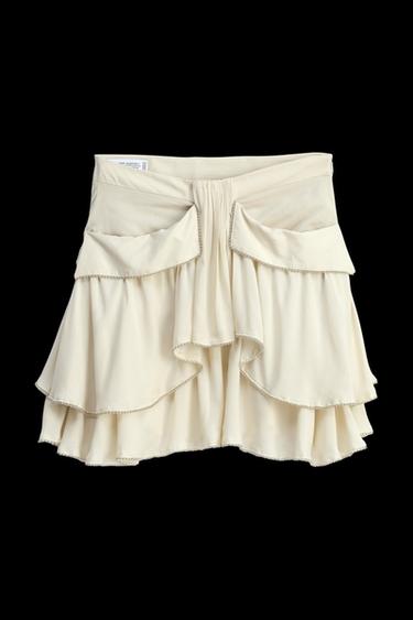 Zara RUFFLED SKIRT LIMITED EDITION - Ecru - Image 0