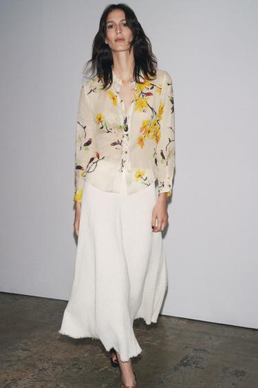 CAMISA RAMIO FLORES ZW COLLECTION - Crudo de Zara