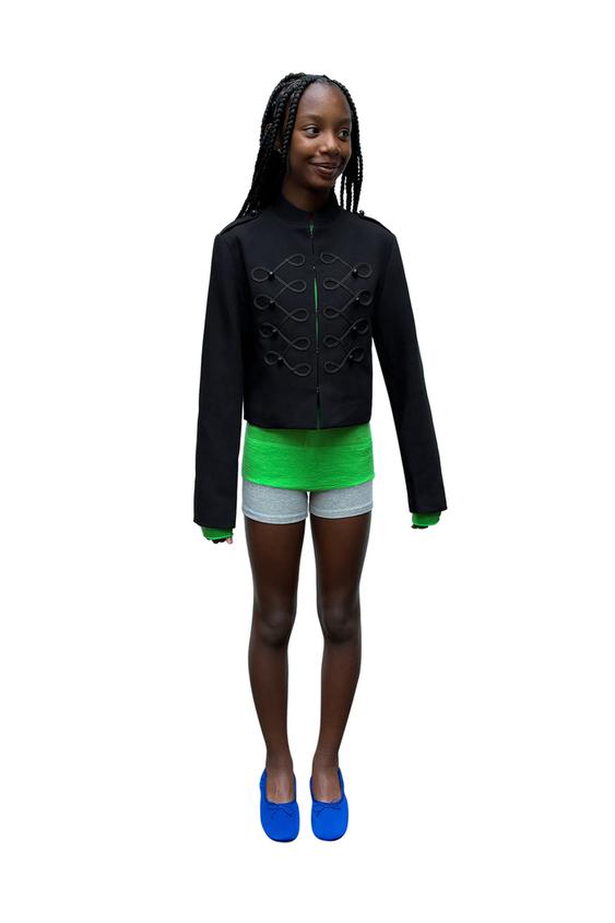Zara FITTED BUTTON JACKET - Black - Image 0