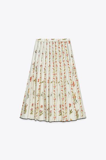 JUPE PLIS PLATS FLEURS ZW COLLECTION - Multicolore de Zara - Image 6