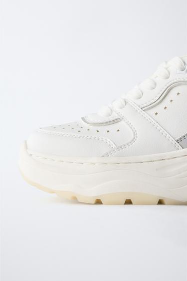 BASKET À SEMELLES ÉPAISSES - Blanc de Zara - Image 3