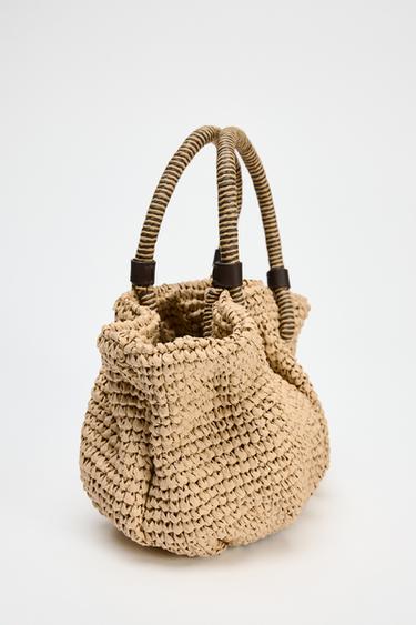 BRAIDED MINI BUCKET BAG - Light beige by Zara - Image 3