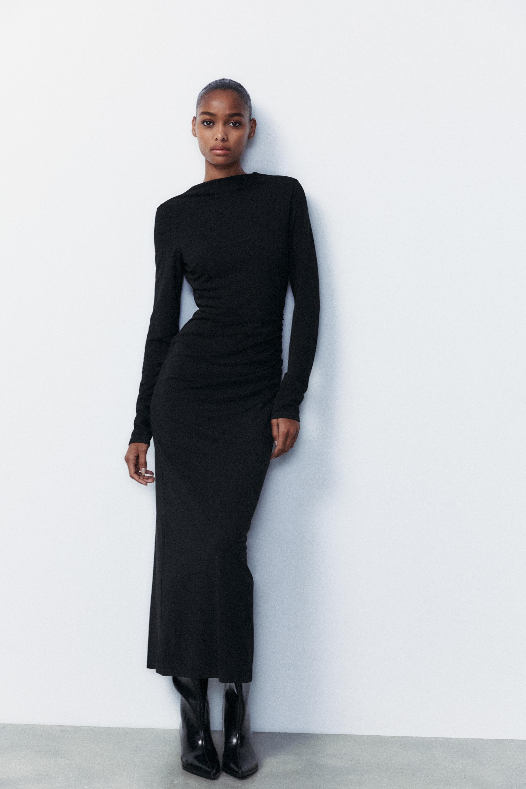 DRAPED OPEN BACK DRESS Black ZARA United States