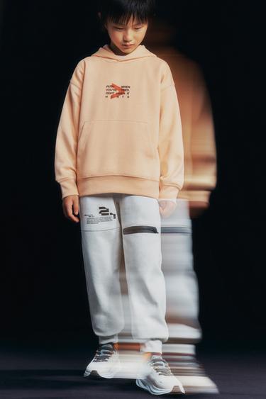 SPORTY INTERLOCK HOODIE - Light orange by Zara
