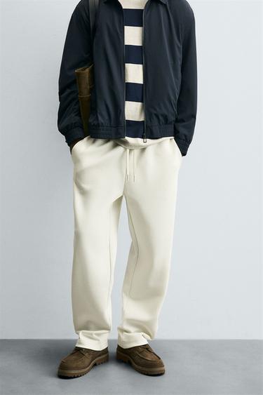 CALÇA JOGGER TÉCNICA - Branco-marfim da Zara