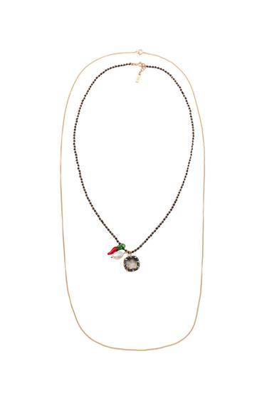 PACK OF 2 CHAIN, PEARL AND CHARM NECKLACES - Golden by Zara