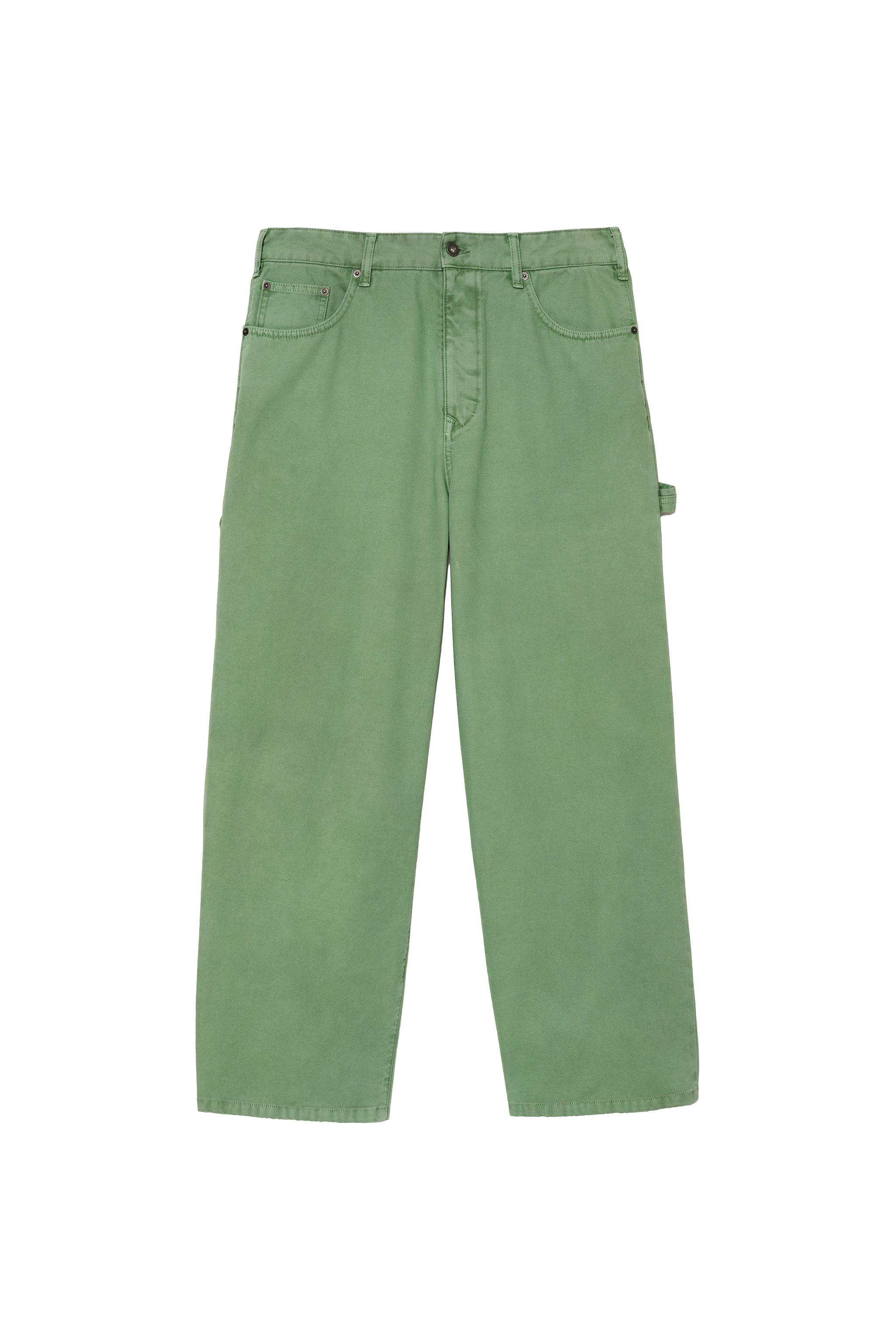 RELAXED FIT CARPENTER POCKET PANTS — GREEN