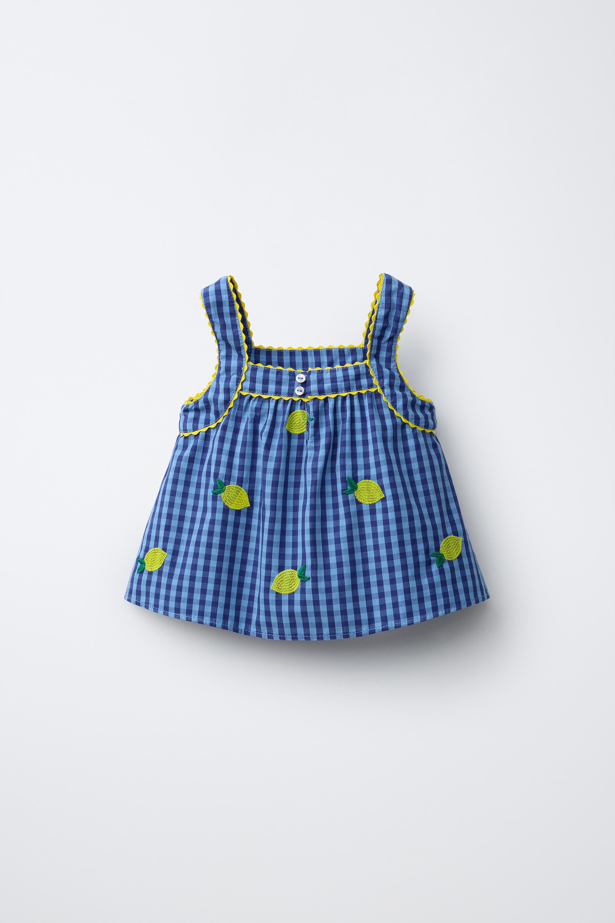 TOP À CARREAUX VICHY ET CITRONS BRODÉS CASA LAWA X ZARA KIDS
