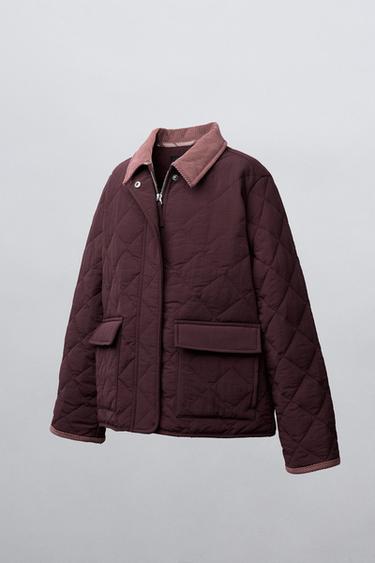 QUILTED RIDING JACKET - Burgundy by Zara - Image 1