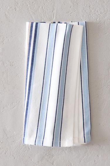 NAPKIN WITH IRREGULAR STRIPES (PACK OF 2) - Blue by Zara