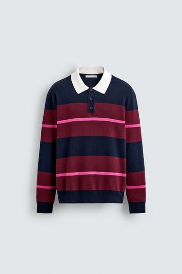 STRIPED KNITTED POLO SHIRT - striped by Zara