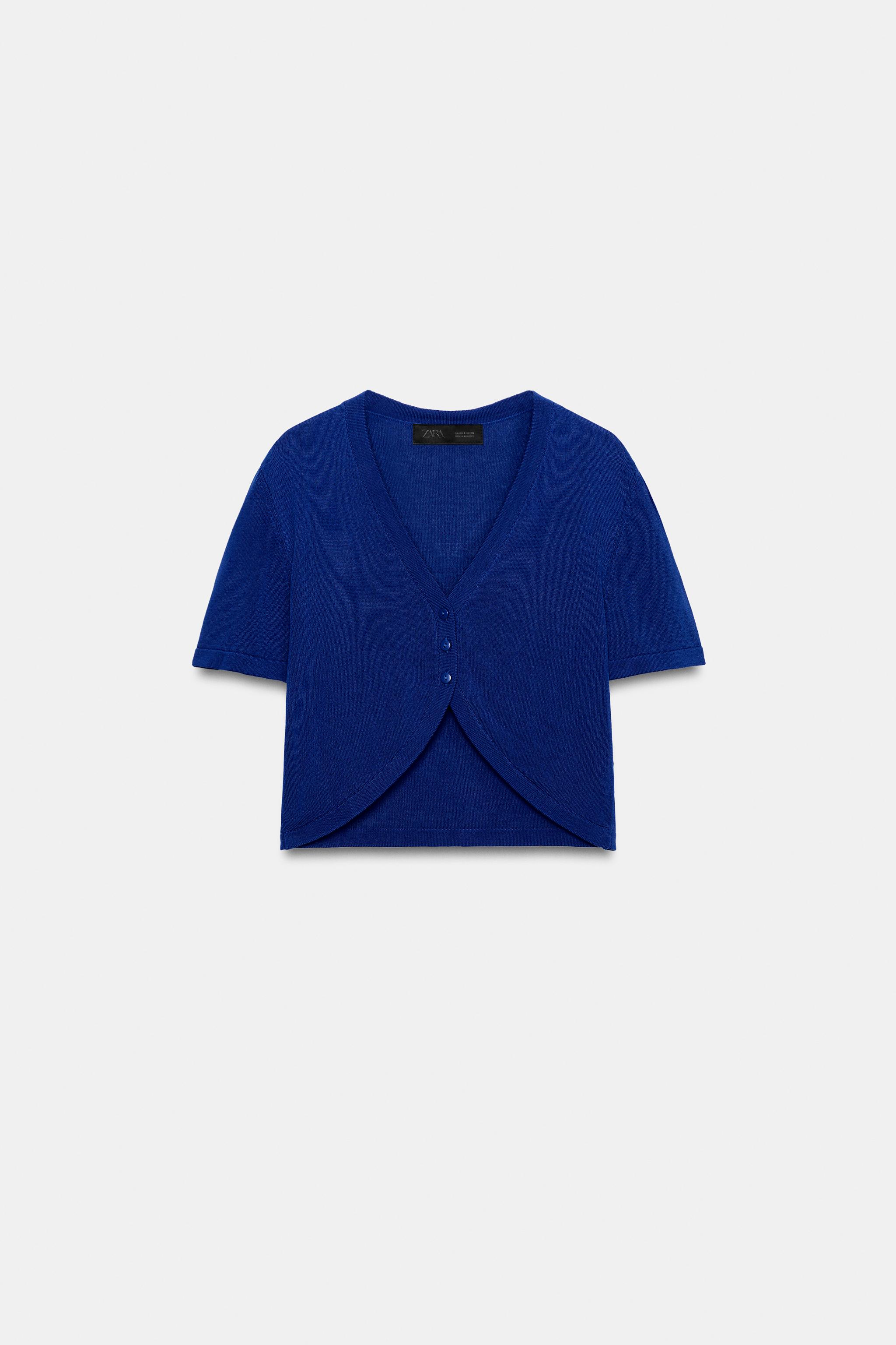 CROPPED V-NECK KNIT CARDIGAN