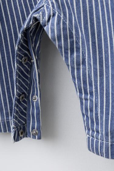 TWILL DUNGAREES WITH STRIPES - Blue/White by Zara - Image 3