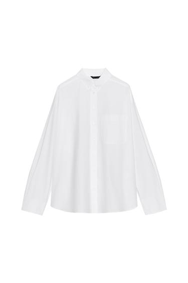 POPLIN SHIRT WITH POCKET - White by Zara