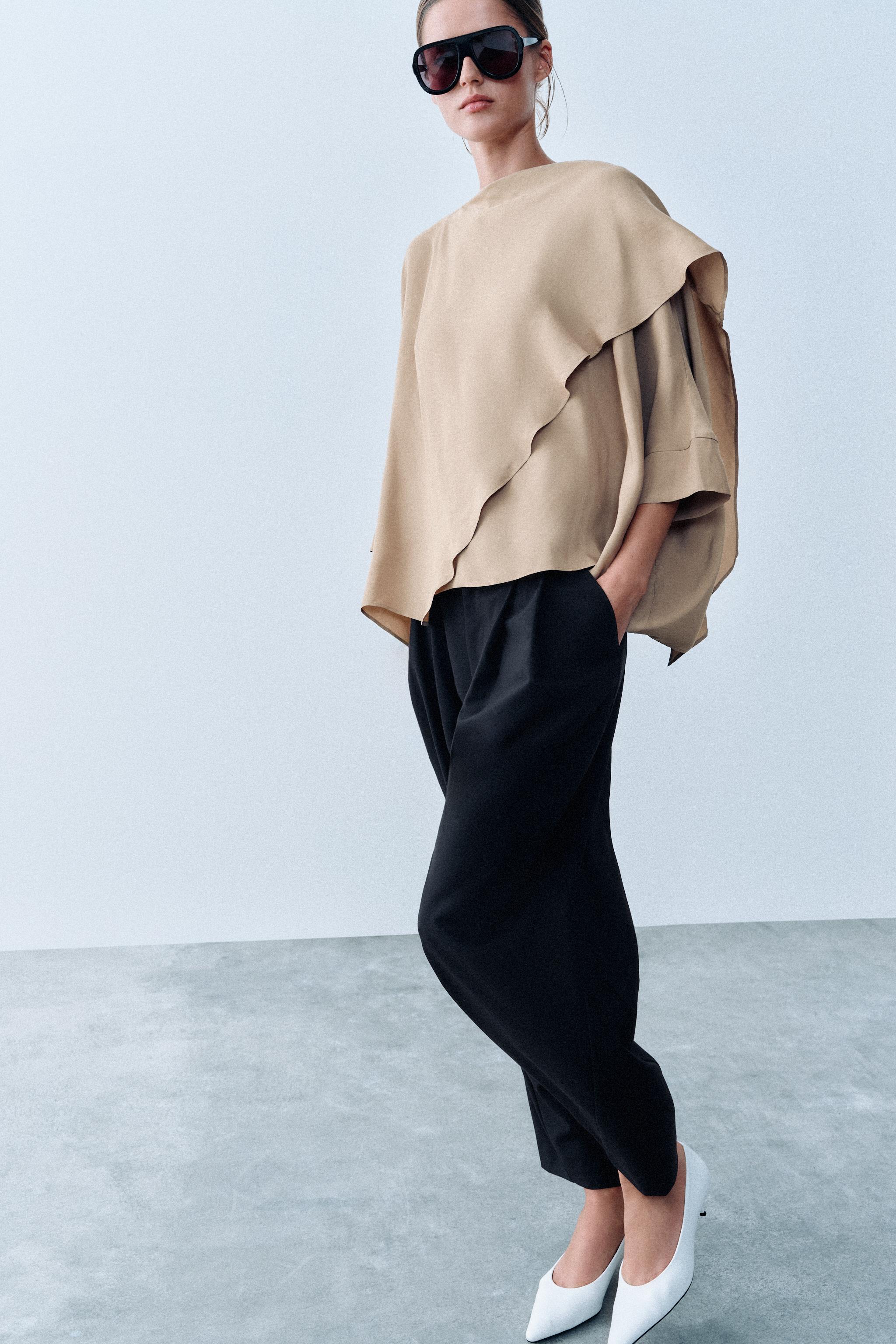 BLOUSE FLUIDE COL CAPE