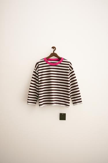 Zaras ZARA TIMELESS – RANDIG T-SHIRT MED KANTBAND - Brun