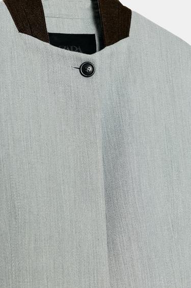 BLAZER COL CONTRASTANT ZW COLLECTION - Gris de Zara - Image 8