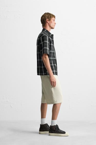 CHEMISE RELAXED FIT À CARREAUX - Noir / Blanc de Zara - Image 3
