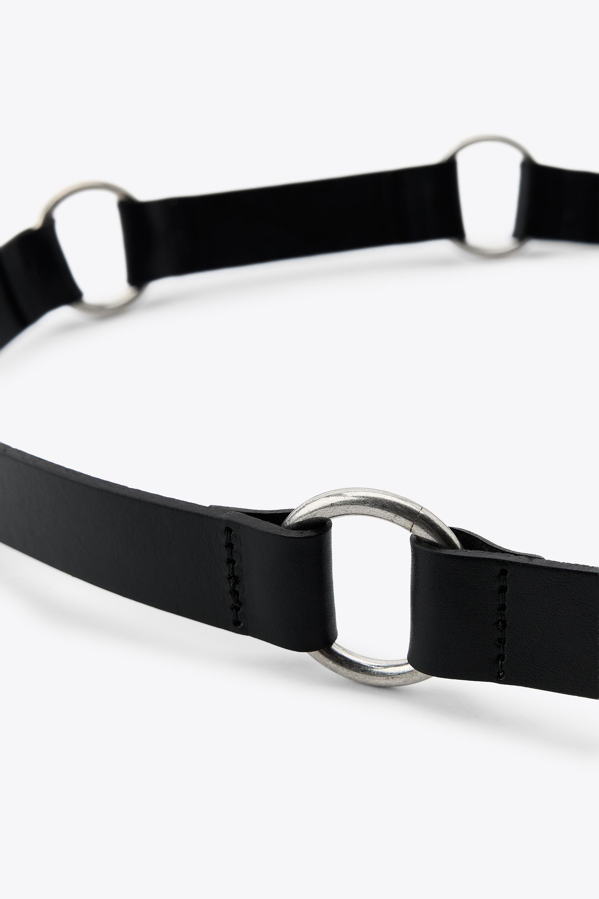 CHAIN COMBINATION LEATHER BELT - Black | ZARA Canada
