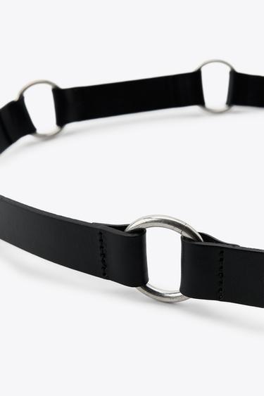 CEINTURE EN CUIR COMBINÉE CHAÎNES - Noir de Zara - Image 2