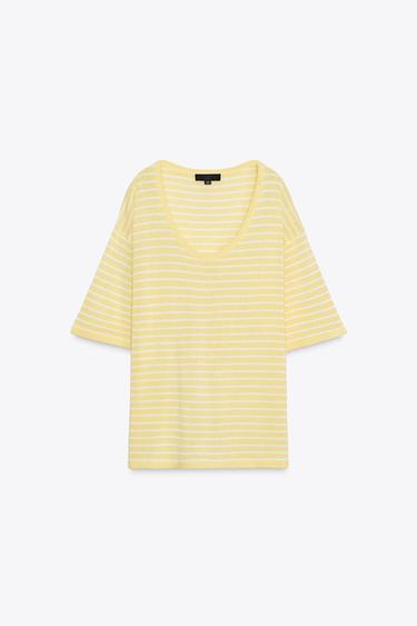 Zara 加大碼針織短袖上衣 - 印花