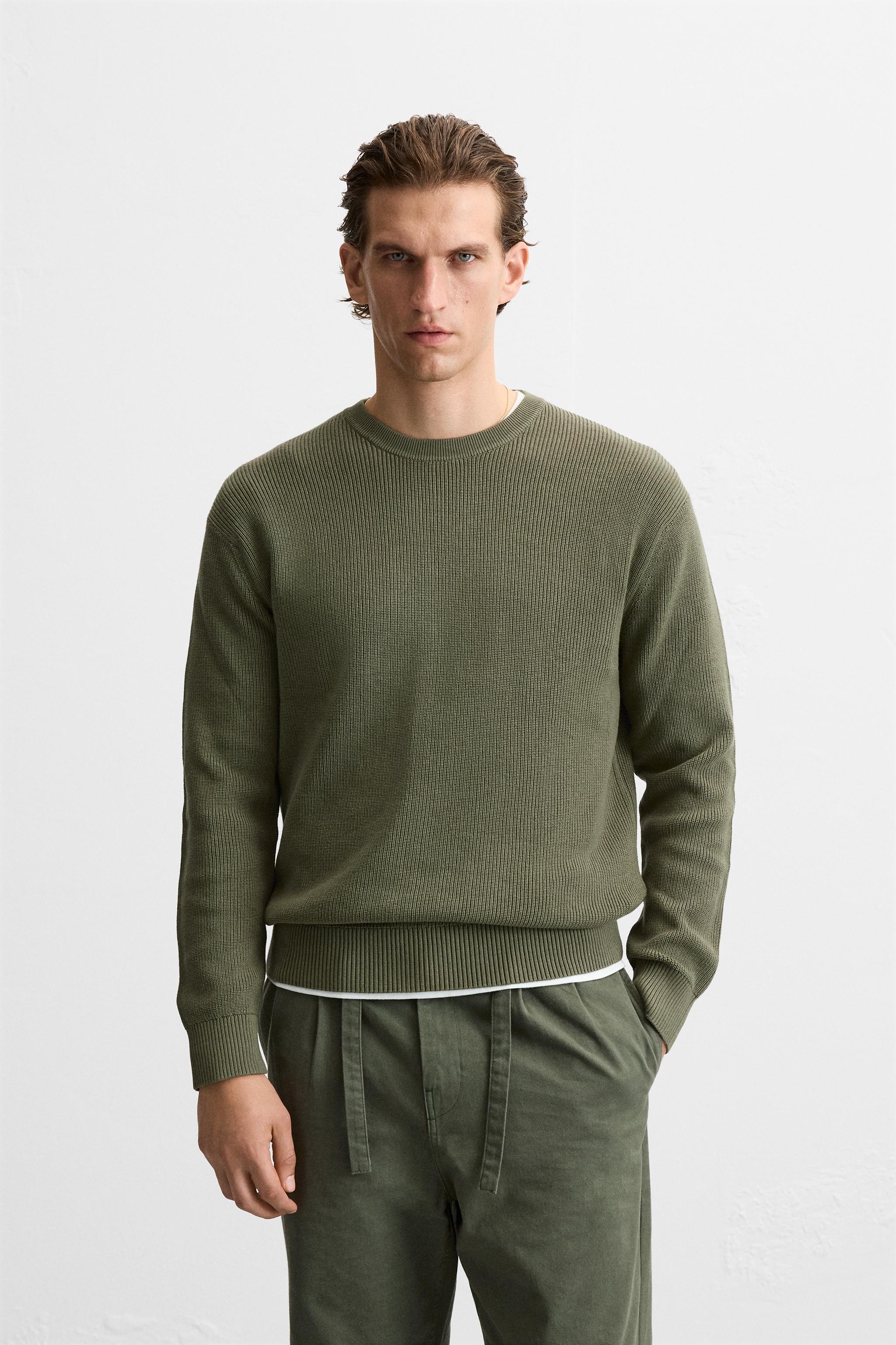 Pull fashion vert homme zara